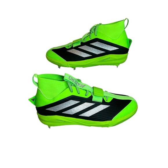 adidas Adizero Edge + METAL Solar Green/Black Baseball Cleats Size 12 JS4119 main image 8
